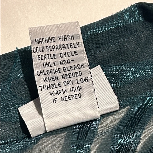 BonWorth Vintage Teal Swirl Pattern Button-Up Shirt NWT size M - Picture 3 of 8